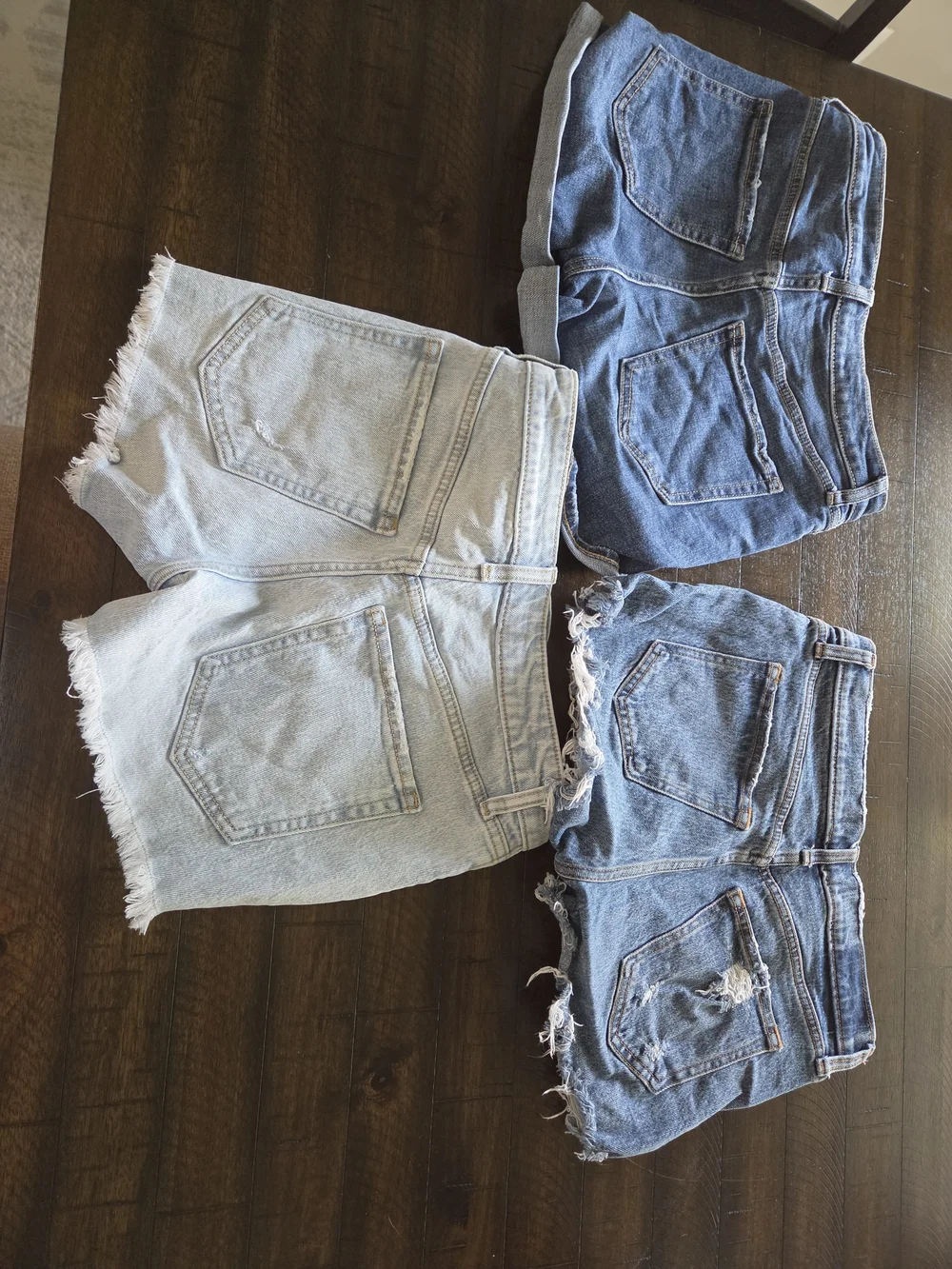 3-Pack Distressed Denim Shorts Set - Blue Shades
